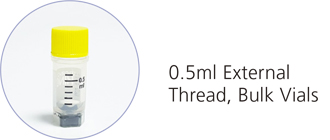 0.5ml external thread, bulk vials