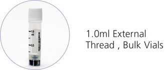 1.0ml external thread, bulk vials