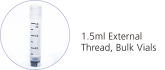 1.5ml external thread, bulk vials