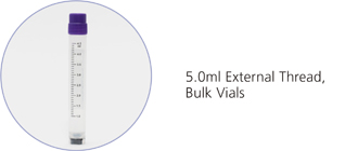 5.0ml external thread, bulk vials